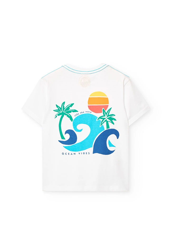 T-shirt en tricot pour garçon de couleur blanche