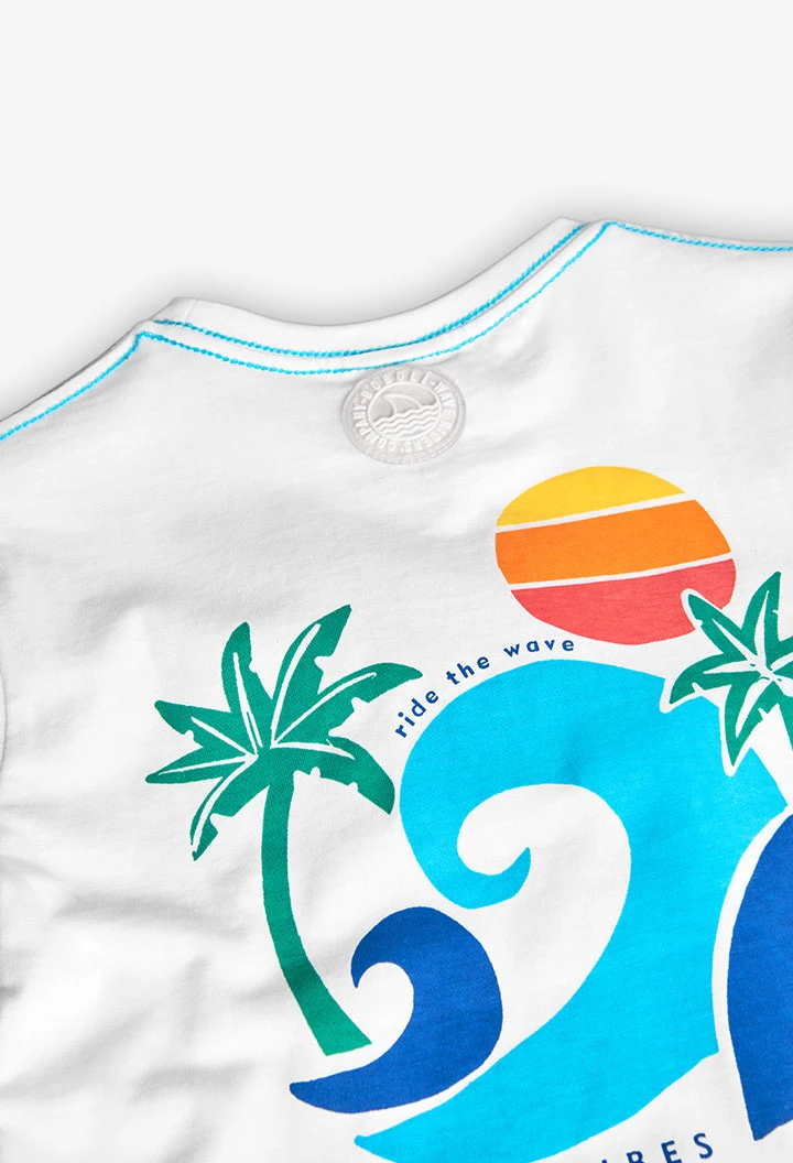 T-shirt en tricot pour garçon de couleur blanche
