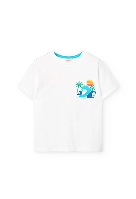Maglietta a maglia per bambino di colore bianco