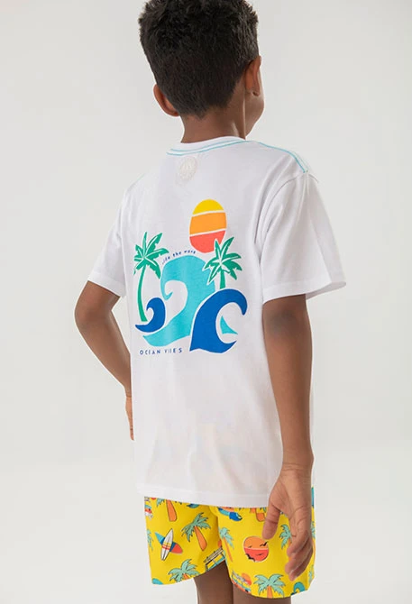 T-shirt en tricot pour garçon de couleur blanche