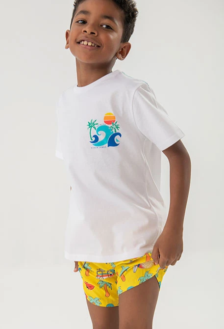 Maglietta a maglia per bambino di colore bianco