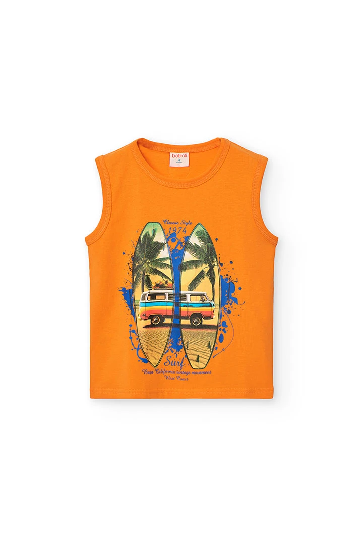 Kinderstricktop in Orange