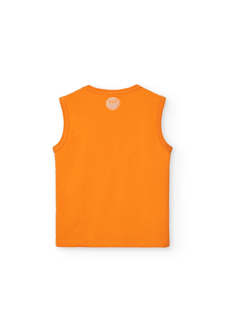 Débardeur en maille pour garçon en orange