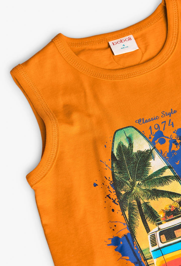 Children\'s orange knitted tank top