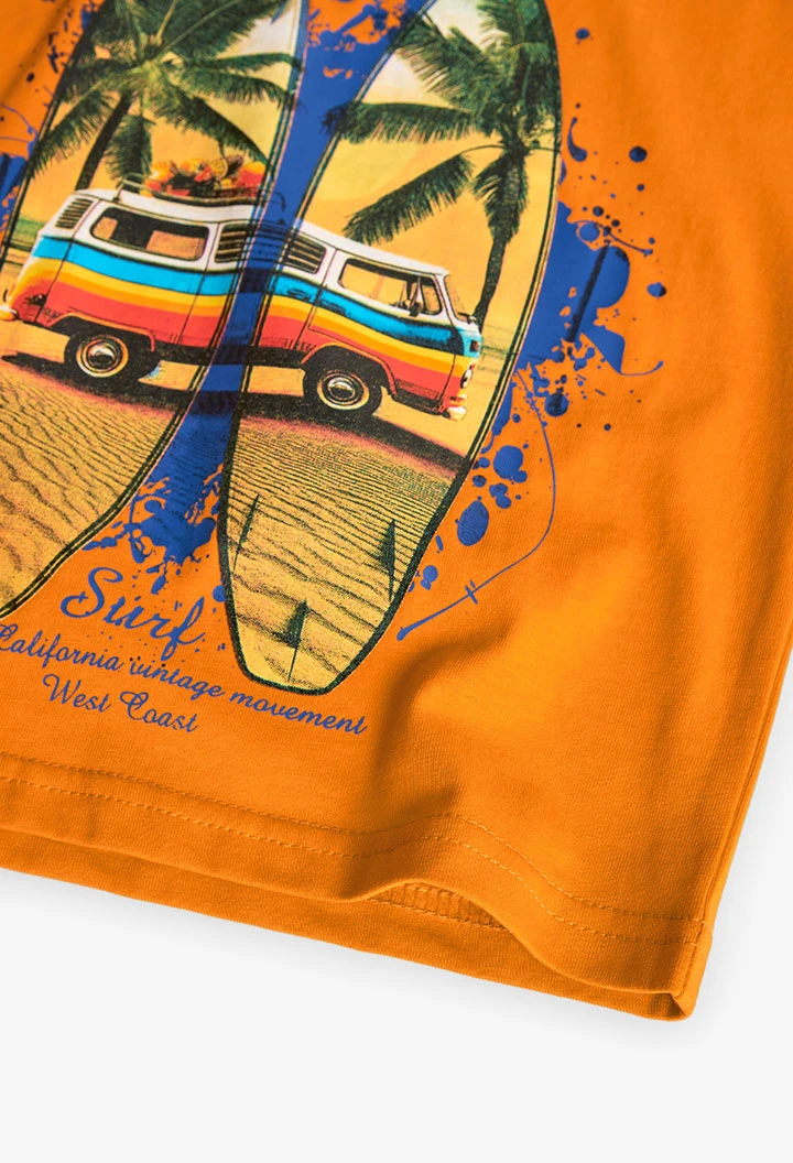 Camisola de alças de malha para criança em laranja