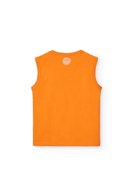 Camiseta de tirante de punto para niño en naranja