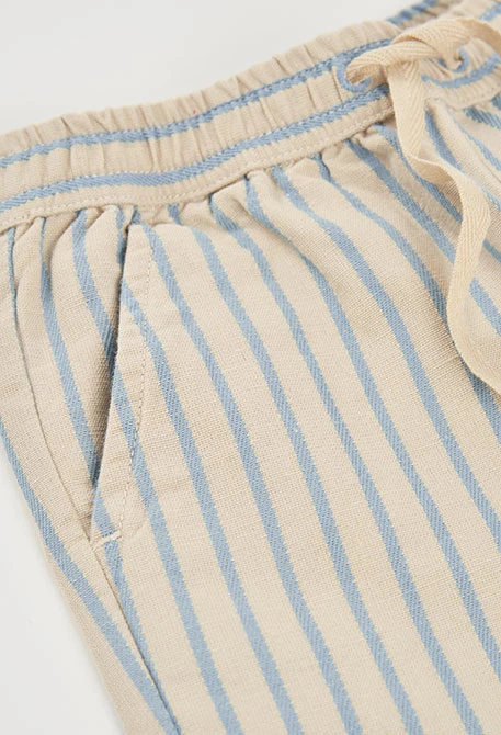 Bermudas rayas azul beige