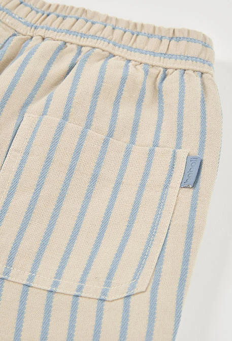 Bermudas rayas azul beige