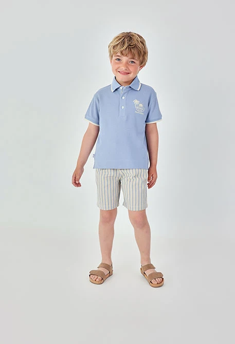 Bermudas riscas azul bege