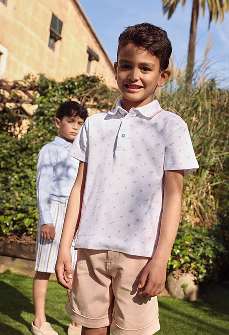 Polo enfant en coton imprimé
