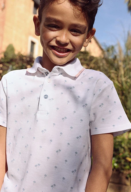 Child?s printed cotton polo shirt