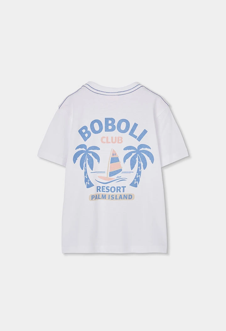 Camiseta niño algodón blanco
