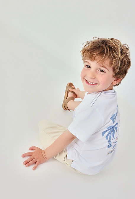 Camiseta niño algodón blanco