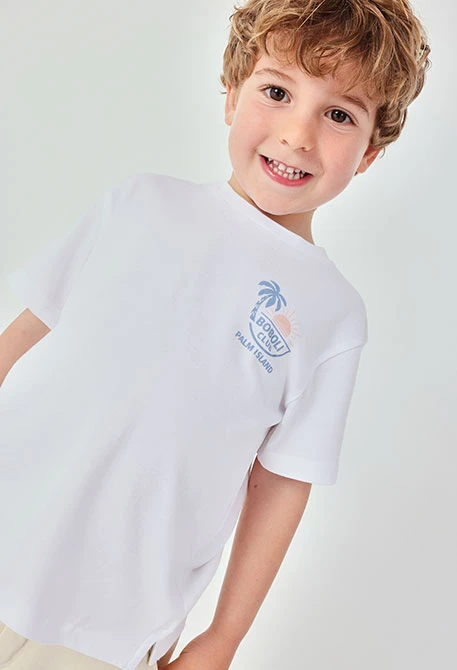 Maglietta bambino cotone bianco