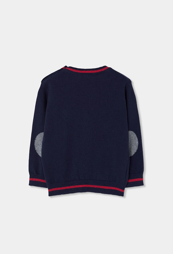 Pull garçon bleu marine imprimé hélicoptères