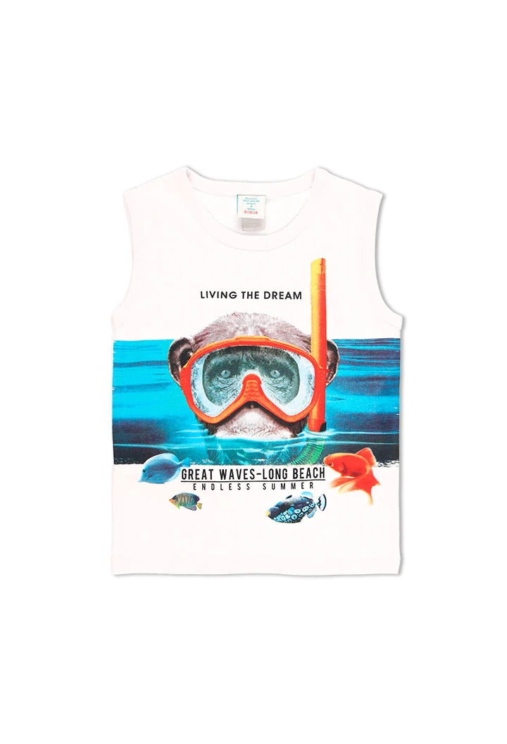 T-Shirt tricot à bretelles pour garçon
