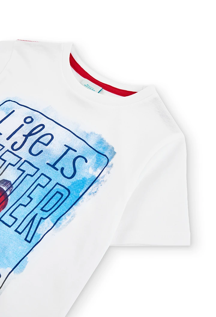 Camiseta malha "summer" para menino