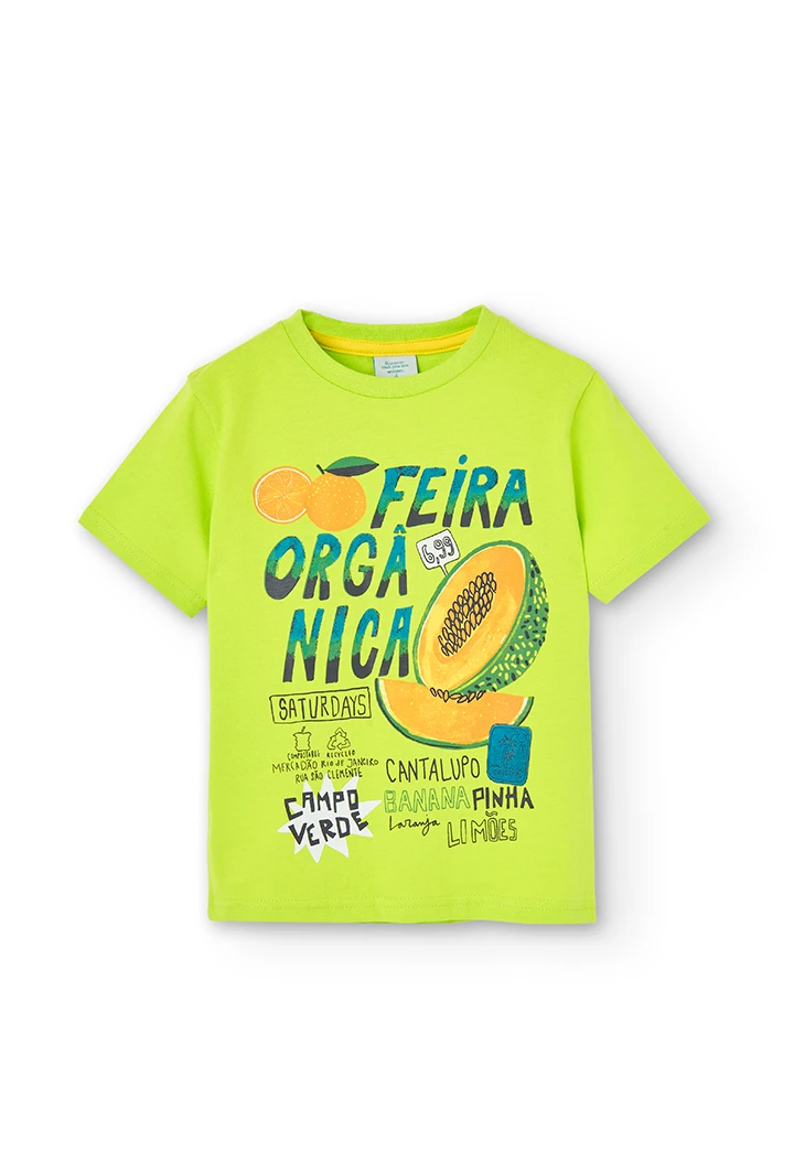 Camiseta punto "fruta" manga corta de niño