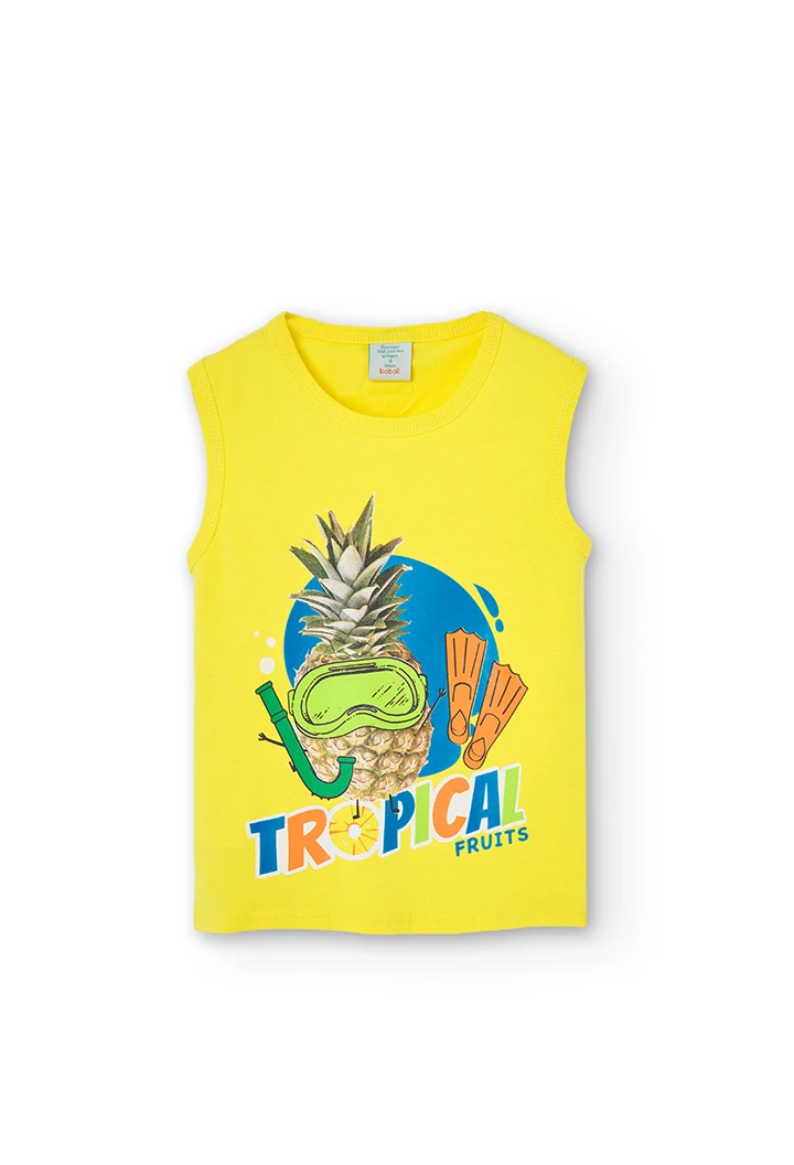 Camiseta punto tropical de niño