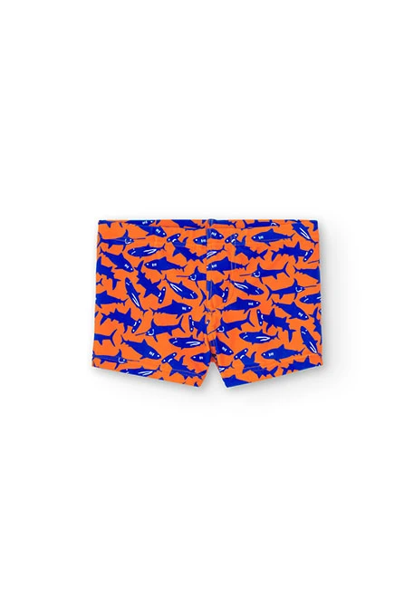 Orange polyamide children's swimsuit