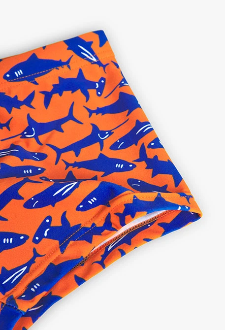 Orange polyamide children's swimsuit