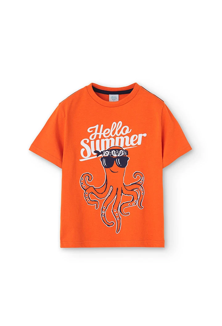 T-shirt tricoté orange pour garçon