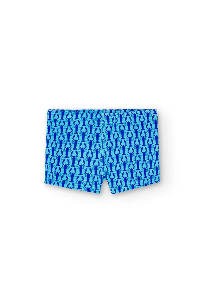 Maillot de bain garçon en polyamide couleur bleu