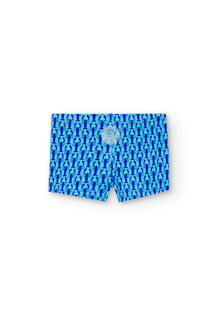 Maillot de bain garçon en polyamide couleur bleu