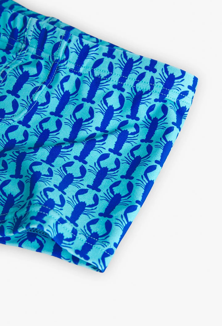Maillot de bain garçon en polyamide couleur bleu