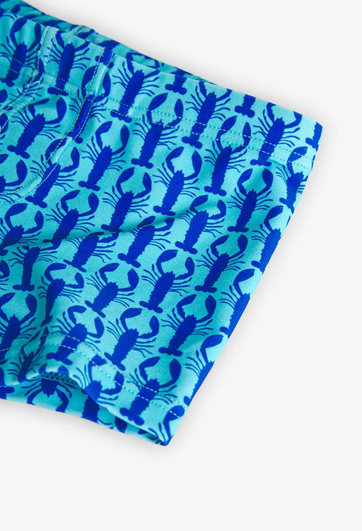 Maillot de bain garçon en polyamide couleur bleu