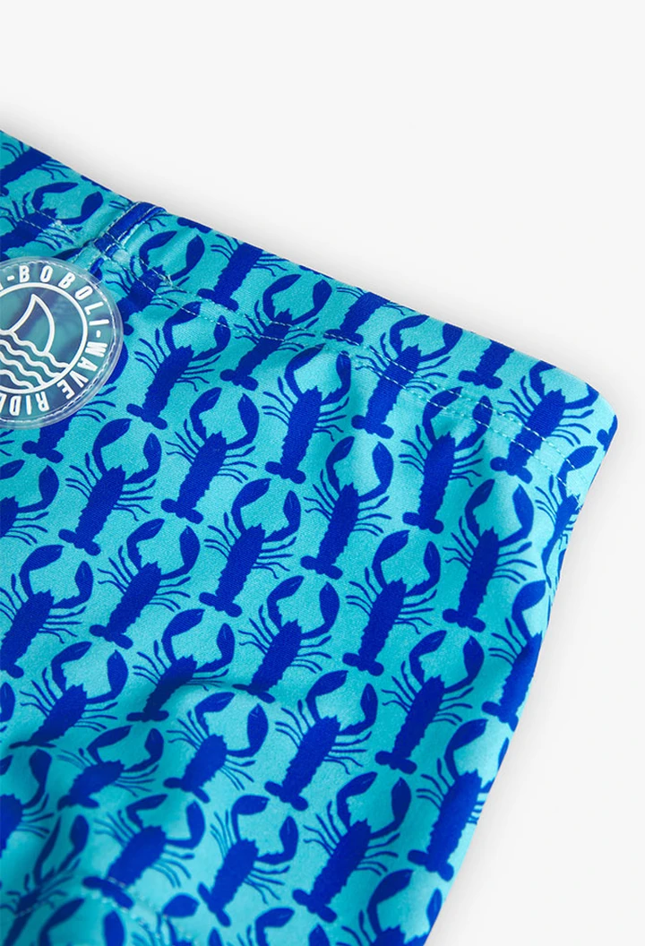 Maillot de bain garçon en polyamide couleur bleu