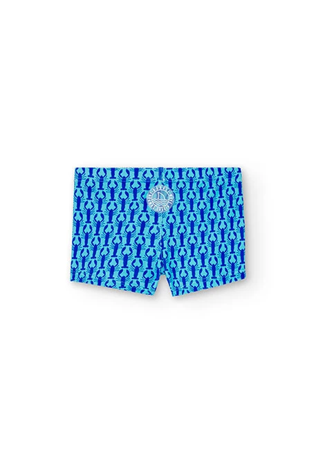 Maillot de bain garçon en polyamide couleur bleu