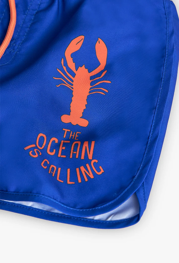 Costume da bagno stampato da bambino blu