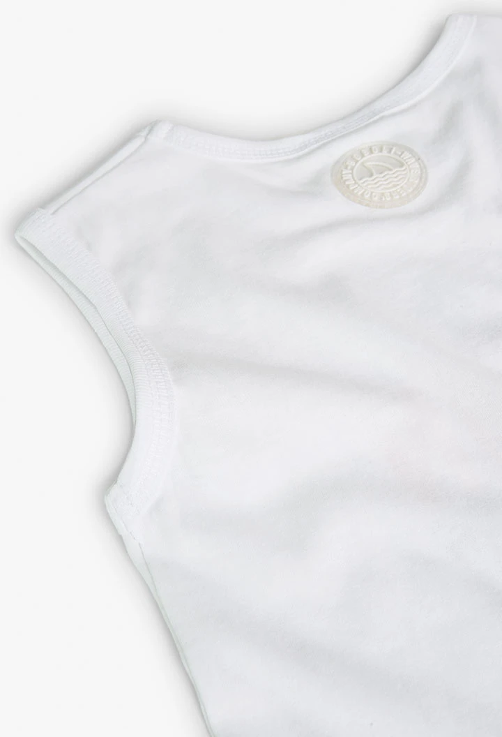 Strick-Shirt ohne Ärmel, für Jungen, in Farbe Weiß