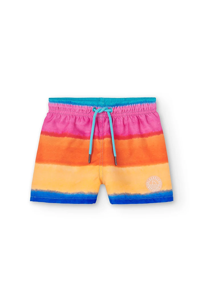 Bañador de niño con estampado en color azul