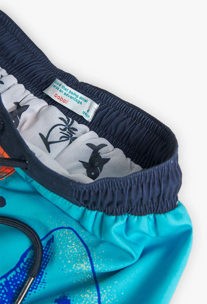 Maillot de bain garçon imprimé couleur bleu et imprimé
