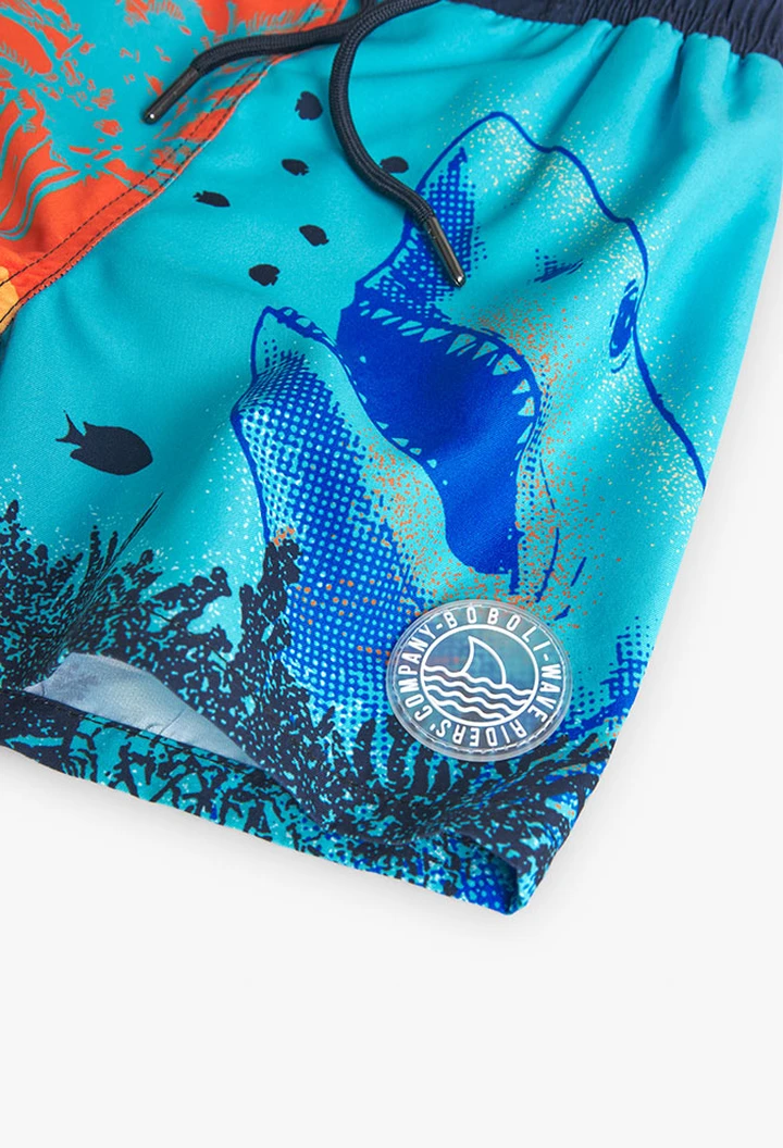 Maillot de bain garçon imprimé couleur bleu et imprimé