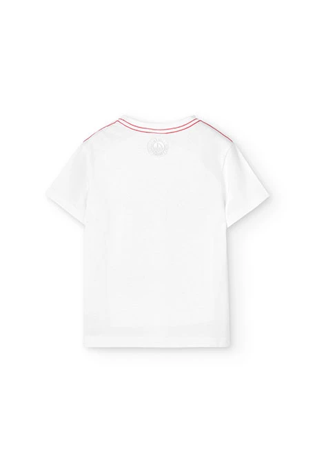 Boy's short-sleeved white knit t-shirt
