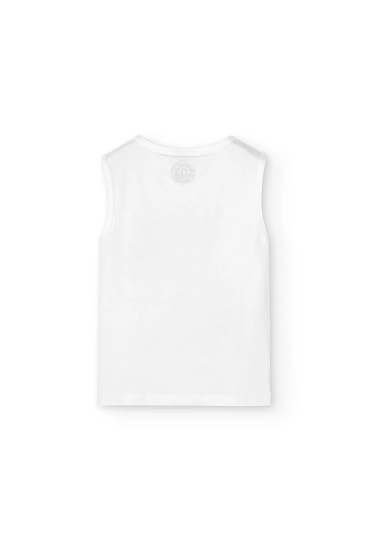 Débardeur tricoté pour garçon en blanc