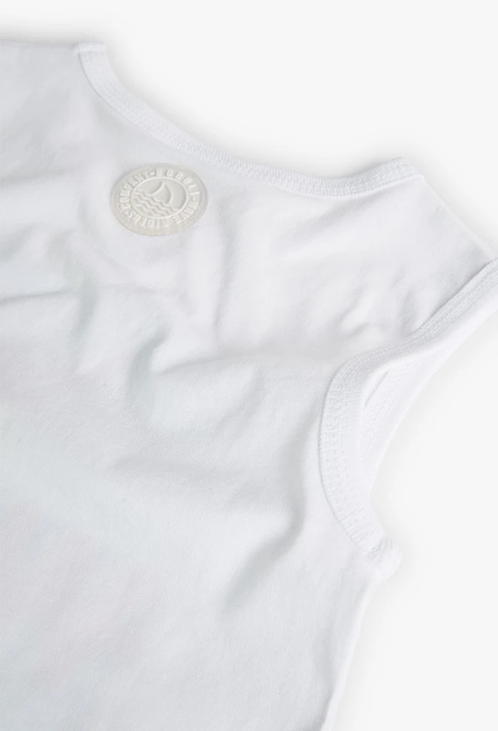 Débardeur tricoté pour garçon en blanc