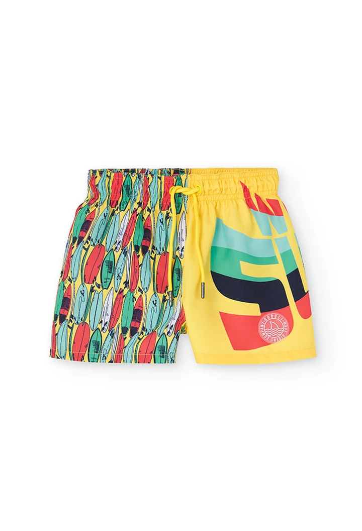 Bañador de niño estampado y de color amarillo