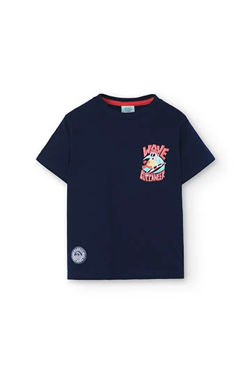 Camiseta de punto de niño en color azul marino