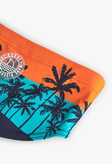 Bedruckter Badeanzug-Slip, für Jungen,  in Farbe Orange
