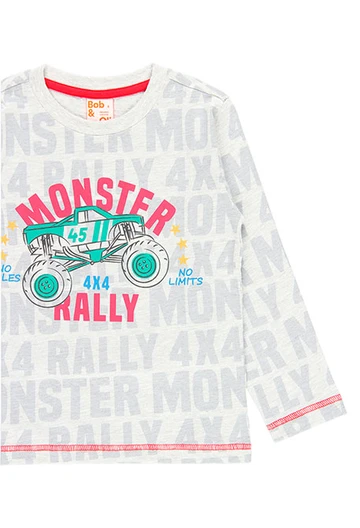 Pijama de niño de punto liso orgánico "monster rally"