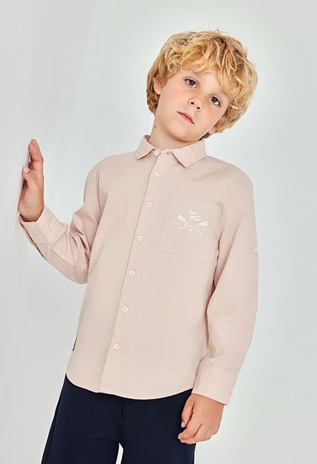 Camisa de menino salmão