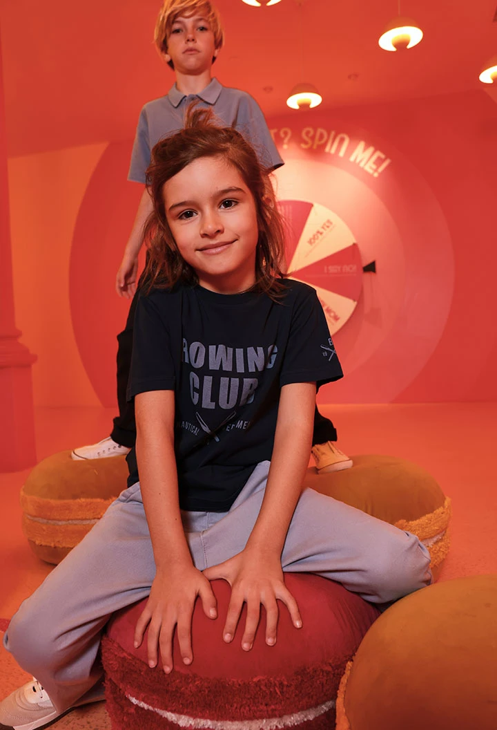 Navy blue cotton T-shirt for boy