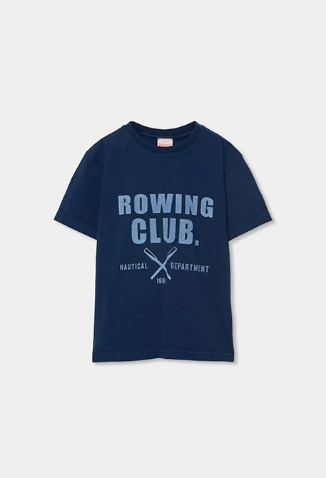 Camiseta niño algodón azul marino