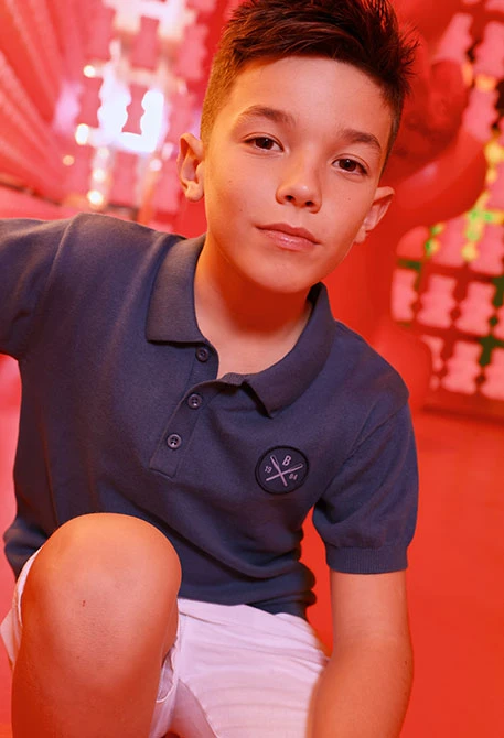 Jungen-Poloshirt aus Baumwolle in Blau