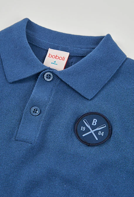 Jungen-Poloshirt aus Baumwolle in Blau