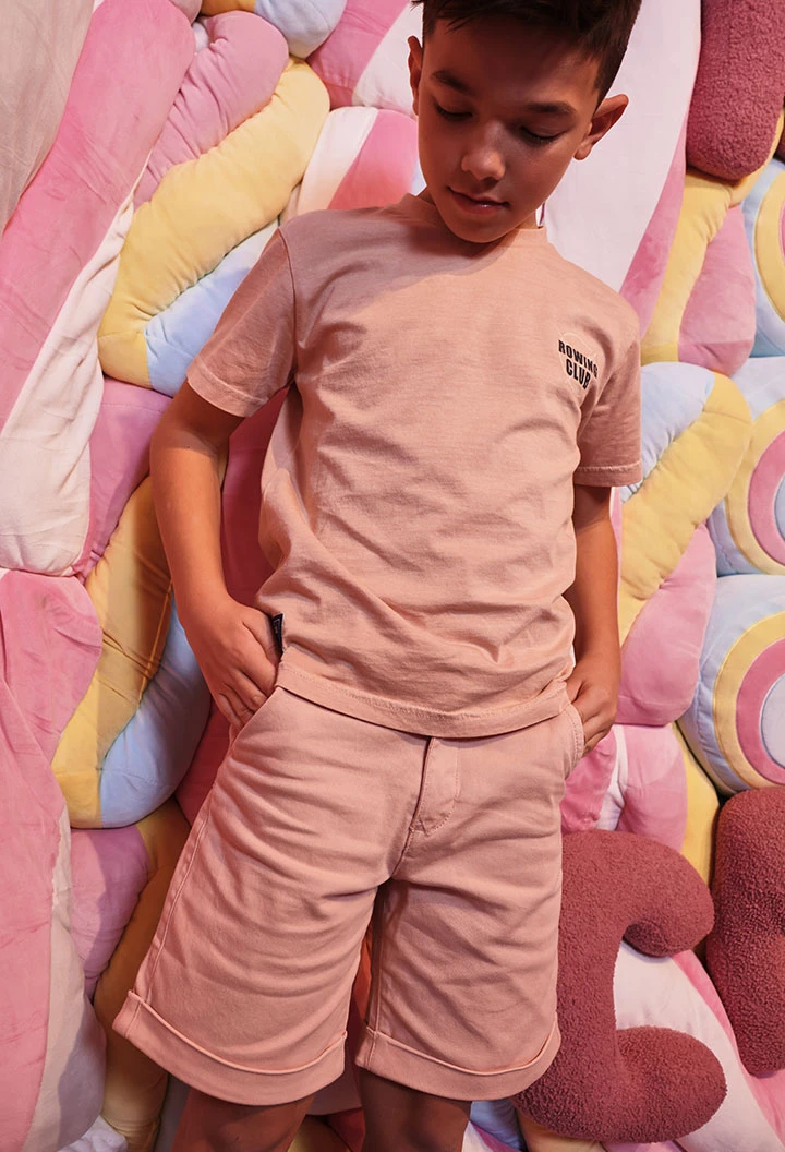 Salmon cotton bermuda shorts